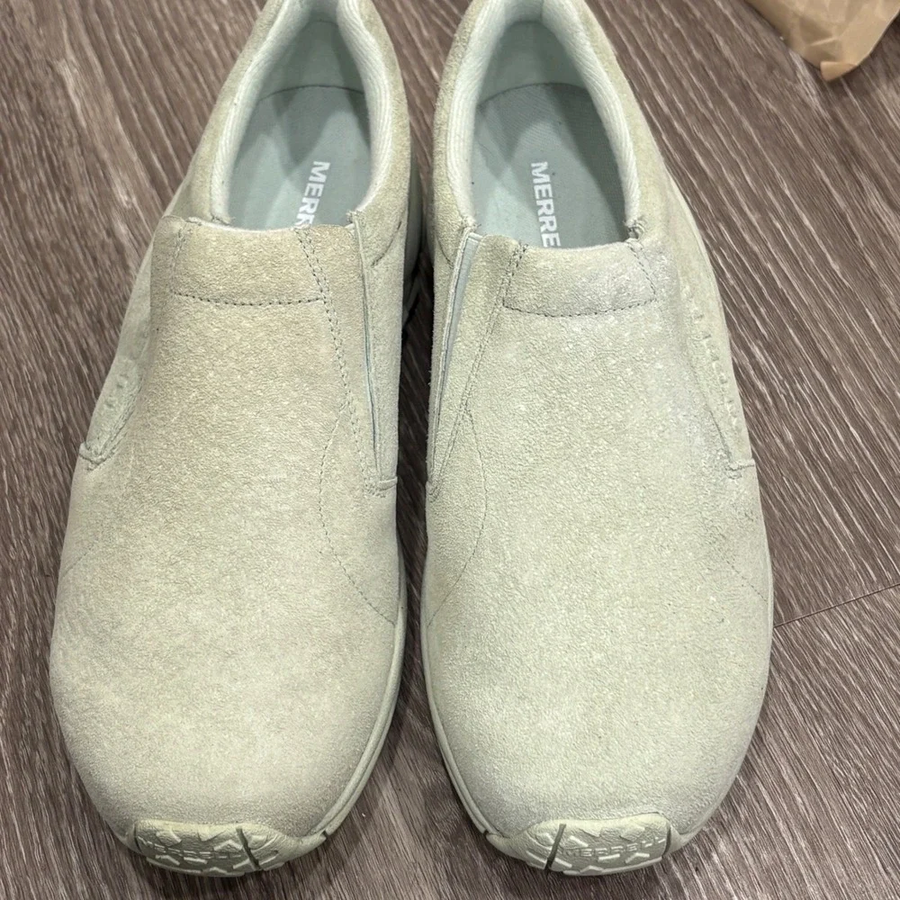 Merrell Jungle Moc Womens Mint Sprig Green Suede Slip On Shoes 11 Gorpcore New